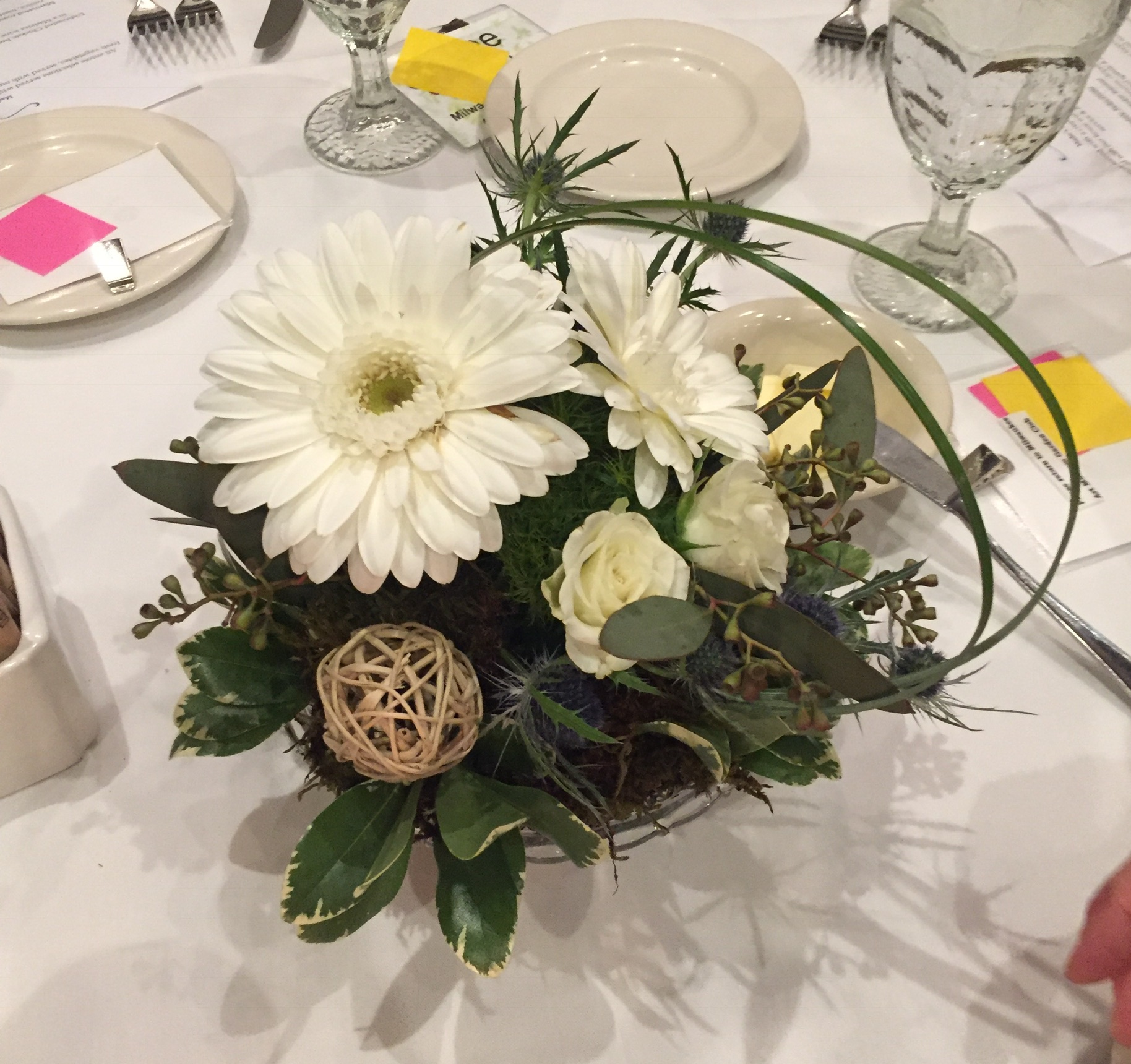 Gerbera Daisy Centerpiece For A February Luncheon Rose And Twig Floral Designs