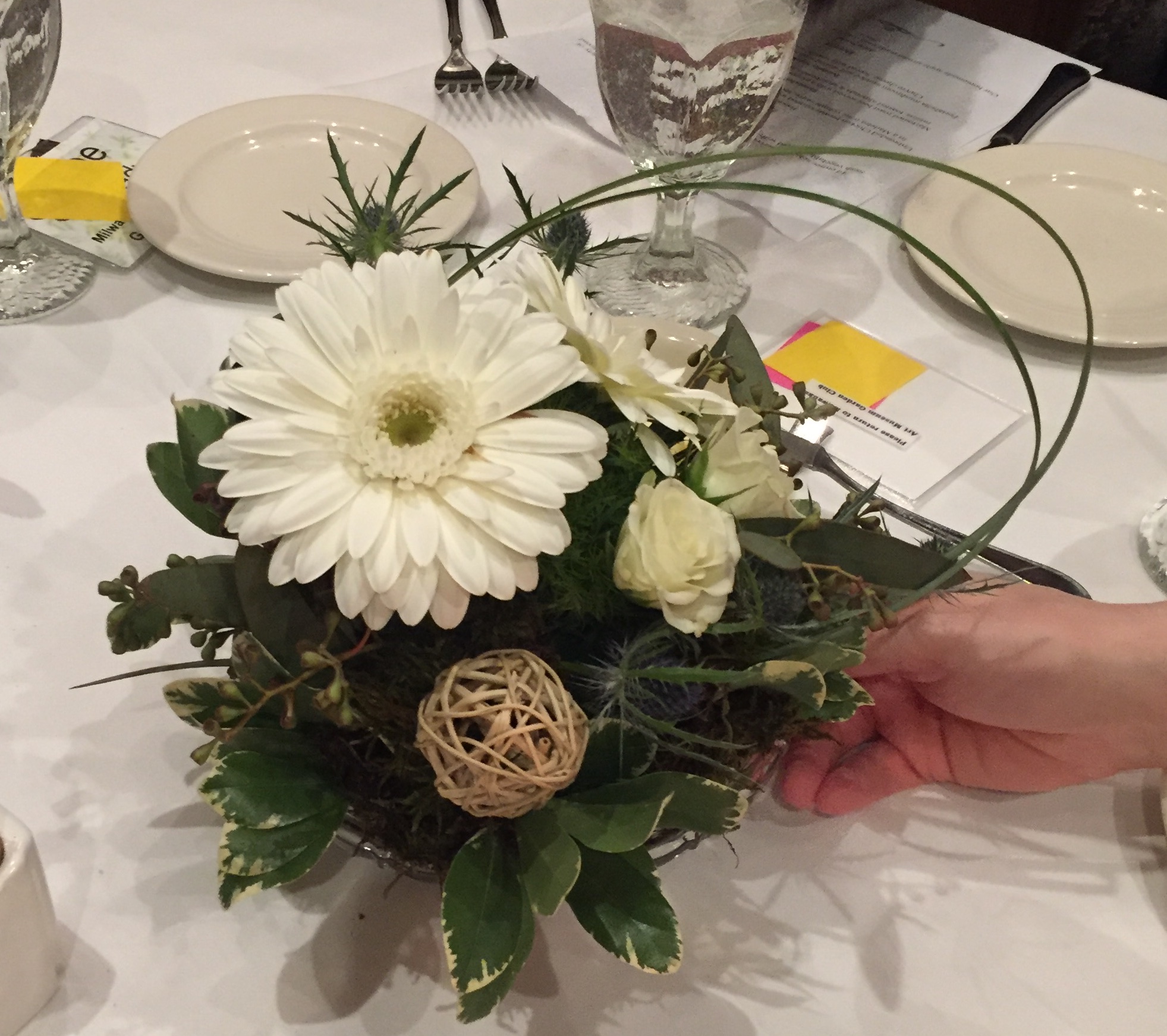 Gerbera Daisy Centerpiece For A February Luncheon Rose And Twig Floral Designs